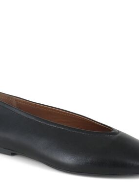 Kenneth Cole Gentle Souls Classic Black Leather Women's Ballet Flat